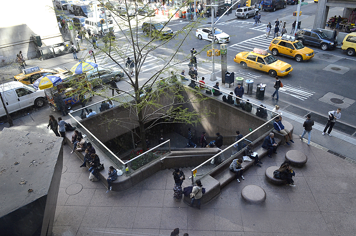 68th Street Lexington Avenue stop of the Number 6 Train. Picture taken from third-floor corridor.